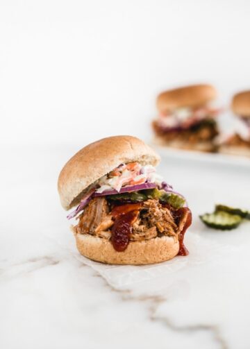 Easy Slow Cooker BBQ Pulled Pork Sliders - Lively Table