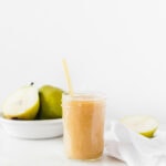 Naturally sweetened slow cooker vanilla bean pear butter is the perfect way to use up a bunch of pears! It's easy, low sugar and delicious with everything from oatmeal and pancakes to pork loin and cheese platters. (Includes canning instructions.) gluten-free, nut-free, dairy-free