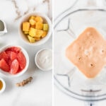 nutrient-packed immune-boosting grapefruit mango smoothie with turmeric in a bowl