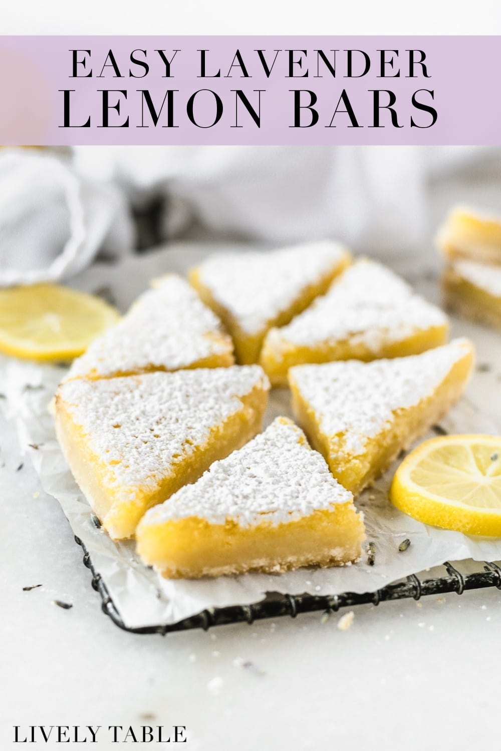 Easy Lavender Lemon Bars - Lively Table