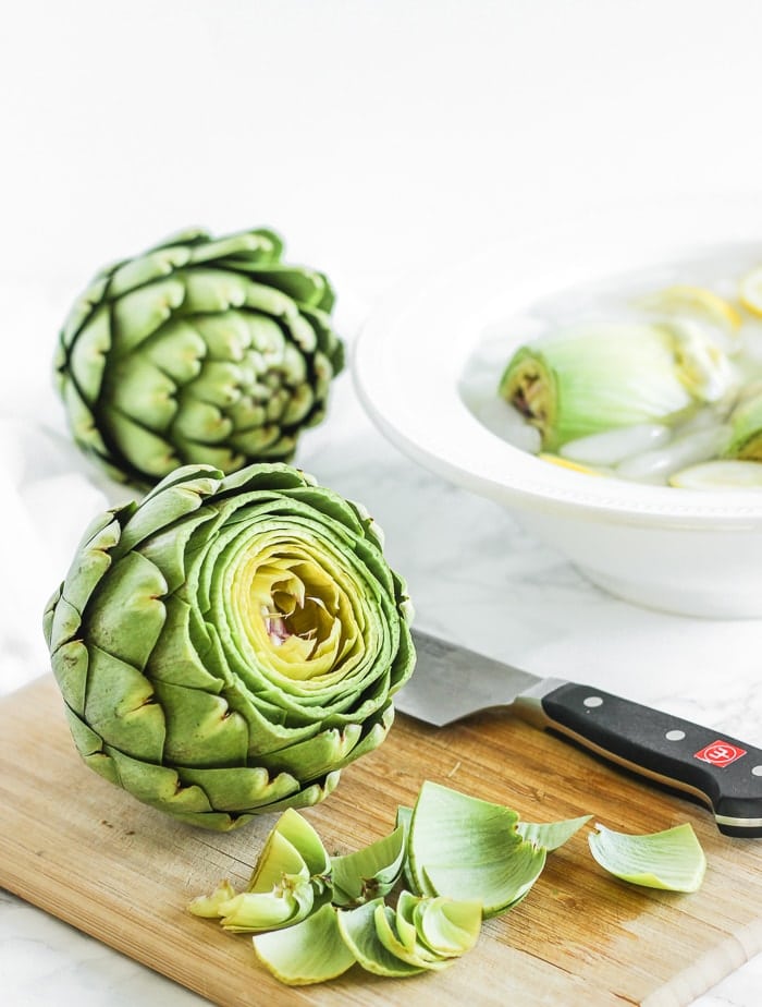 Artichokes with White Wine Sauce and Burrata Lively Table