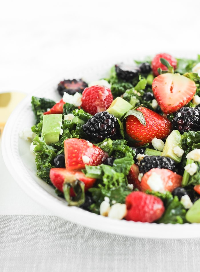 berry avocado kale salad