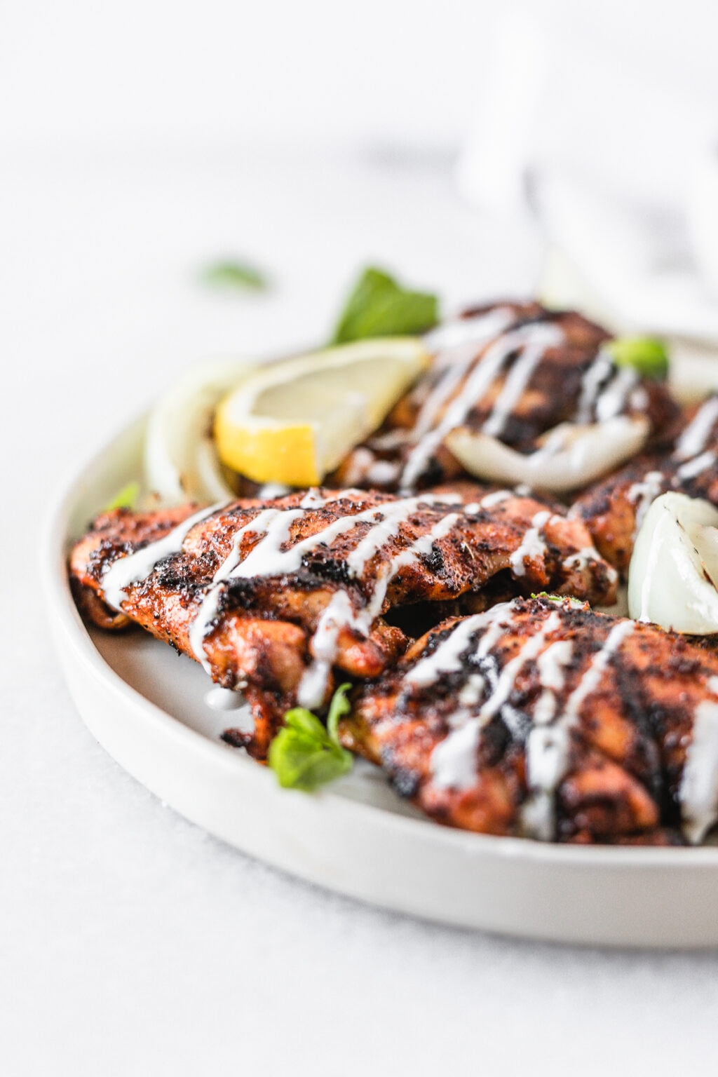 Harissa Grilled Chicken with Lemon Mint Yogurt Sauce Lively Table