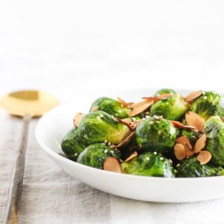 sesame almond brussels sprouts