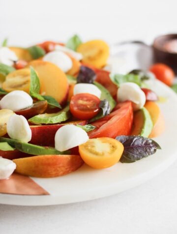 Peach Avocado Caprese Salad - Lively Table