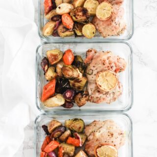 sheet pan lemon chicken meal prep
