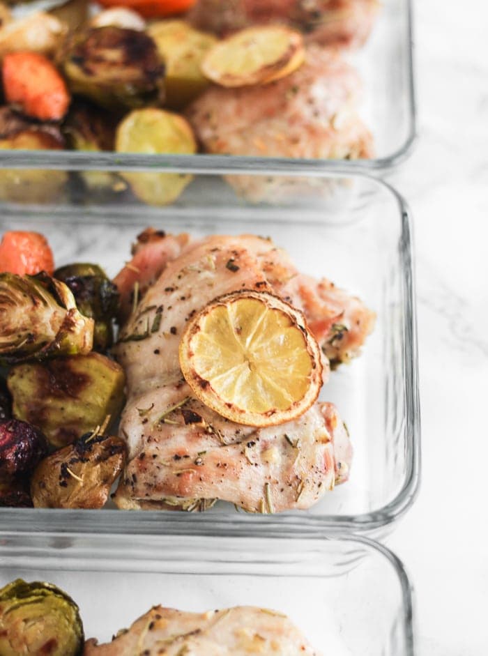 sheet pan lemon chicken meal prep