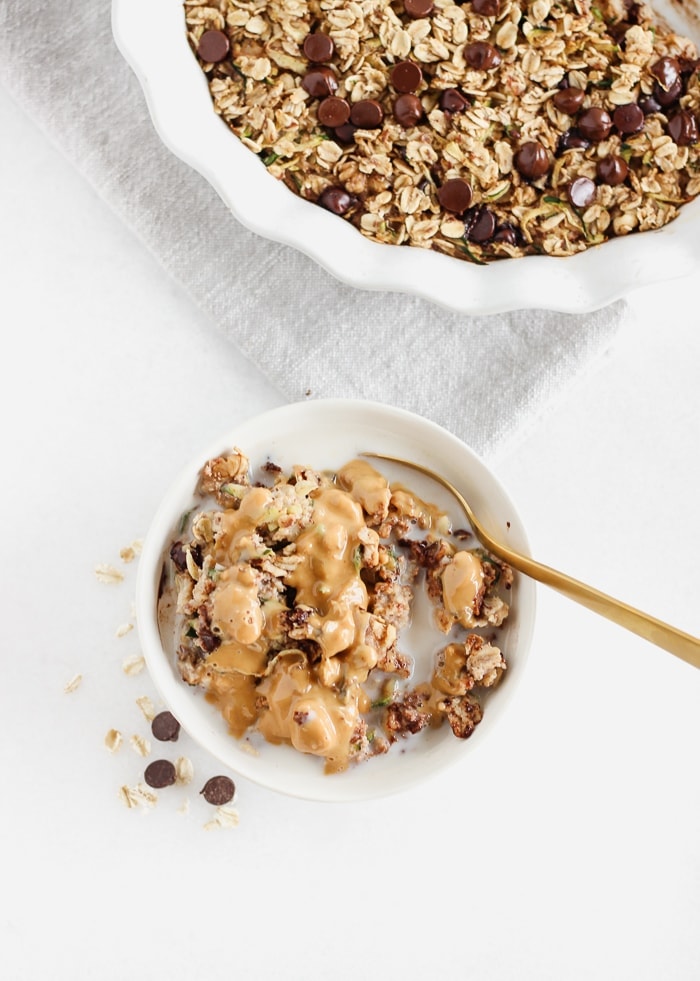 chocolate chip zucchini bread baked oatmeal