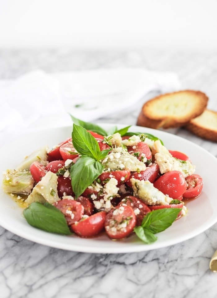 marinated tomato and artichoke salad