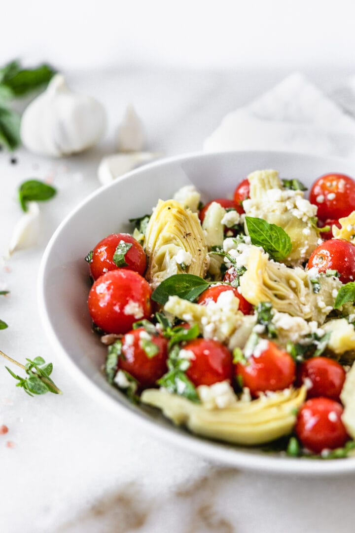 Marinated Artichoke Salad with Tomatoes and Feta - Lively Table