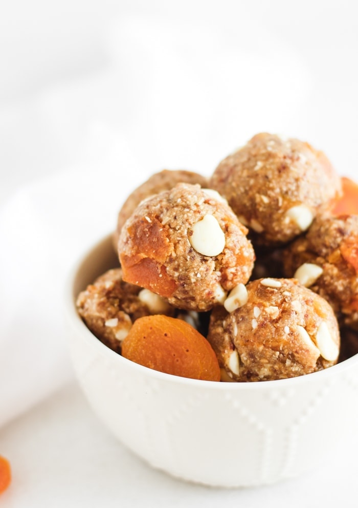 apricot white chocolate snack balls