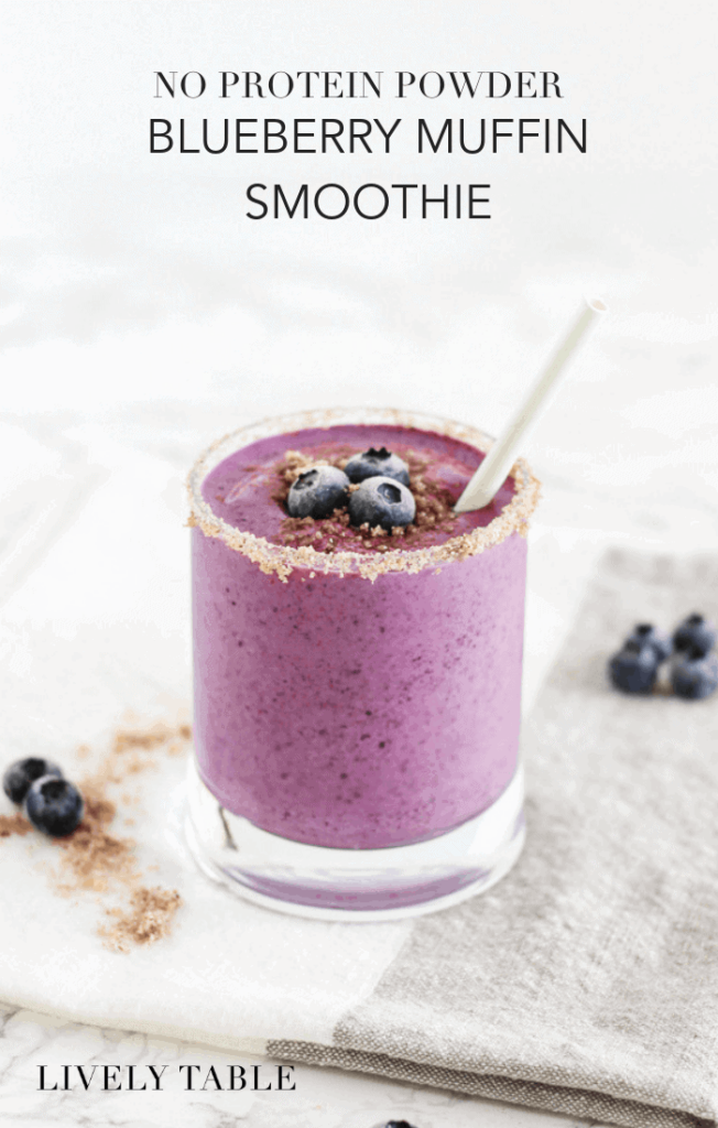 No Protein Powder Blueberry Muffin Smoothie - Lively Table