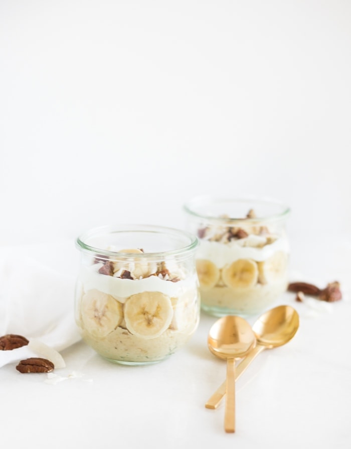 banana coconut breakfast pudding