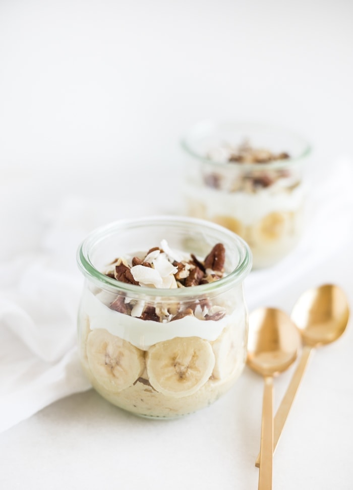 banana coconut breakfast pudding