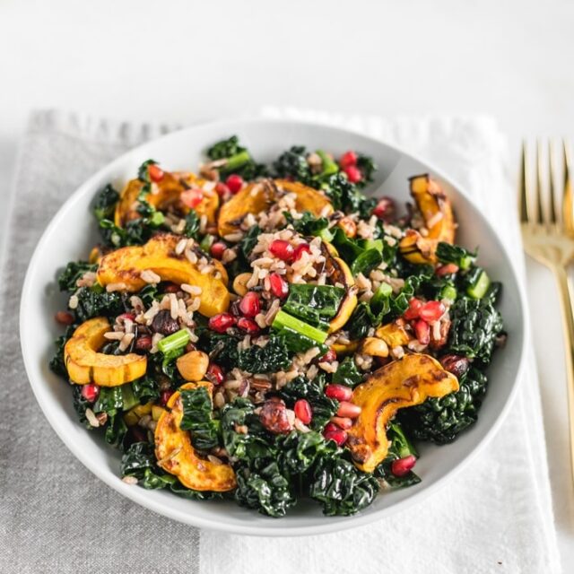 Wild Rice Delicata Squash Kale Salad - Lively Table