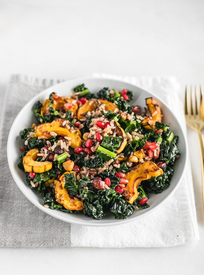 wild rice delicata squash kale salad