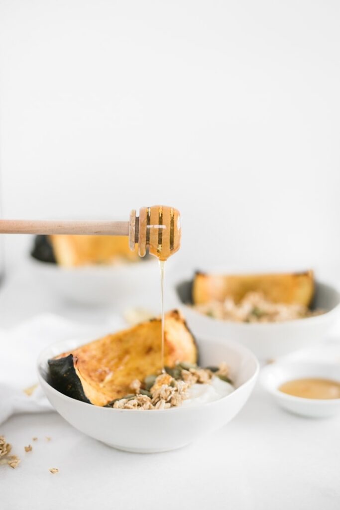 Honey Roasted Acorn Squash Breakfast Bowls