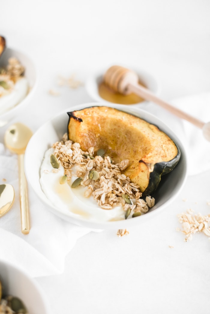 Honey Roasted Acorn Squash Breakfast Bowls