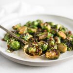 Bourbon Brown Sugar Roasted Brussels Sprouts with Bacon