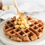 Healthy Caramel Apple Waffles