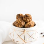 healthy pumpkin protein balls with pecans and cranberries