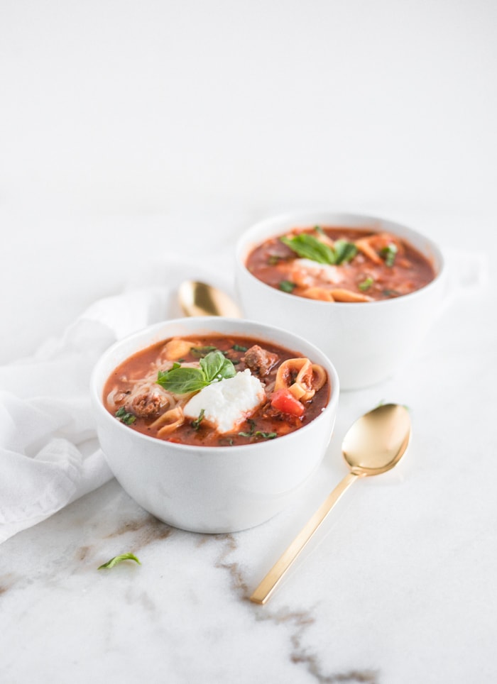 easy tortellini lasagna soup