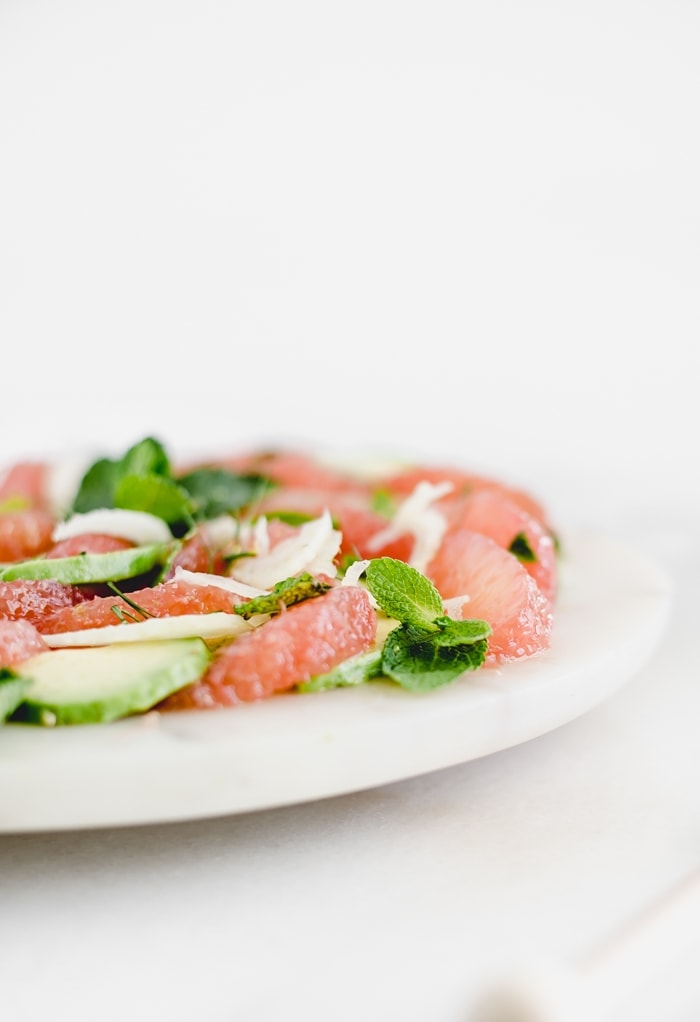 grapefruit avocado salad with fennel and mint