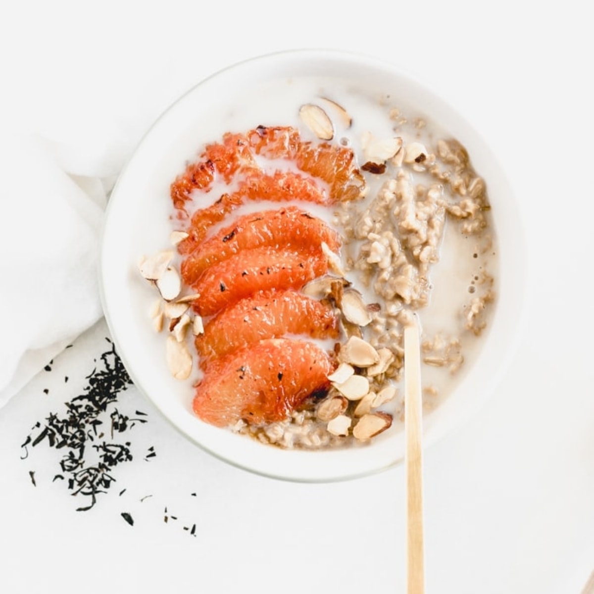 earl grey oatmeal with honey broiled grapefruit