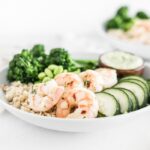 meal prep shrimp green goddess grain bowls