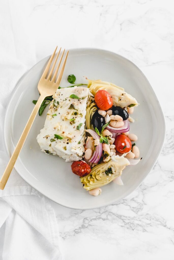 Mediterranean baked whitefish