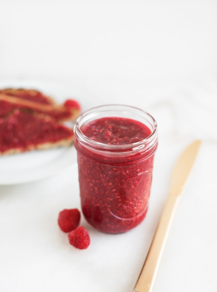 lower sugar raspberry jam