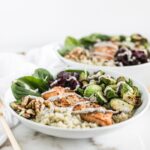 salmon walnut quinoa bowls
