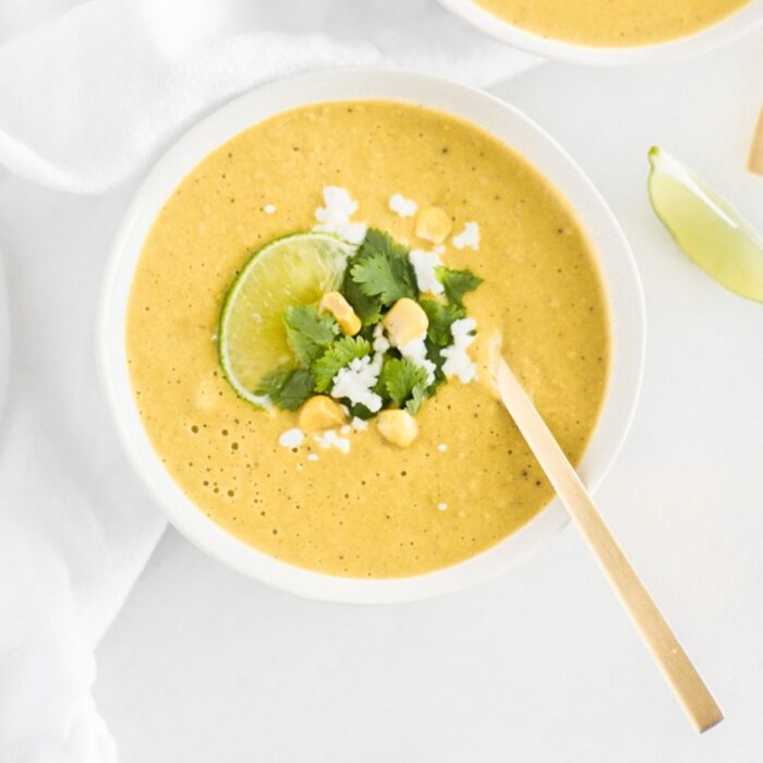 Creamy Roasted Poblano Corn Soup