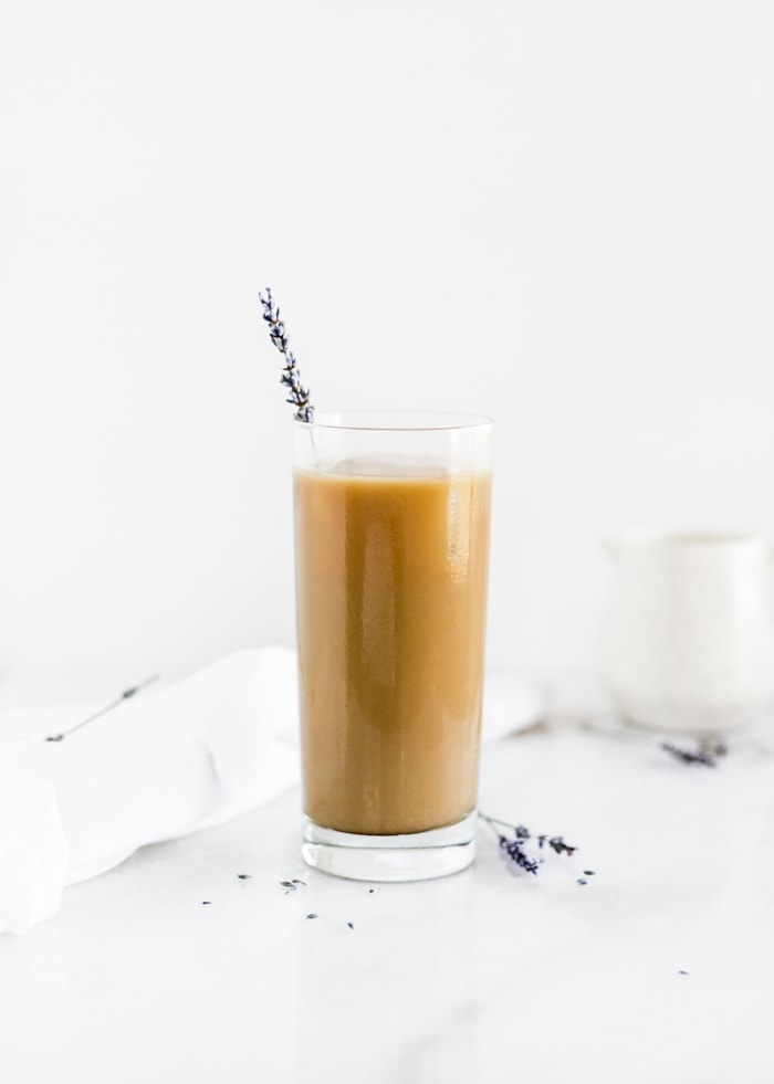 Iced Lavender Cold Brew Latte + How To Make Cold Brew In A French Press, Recipe