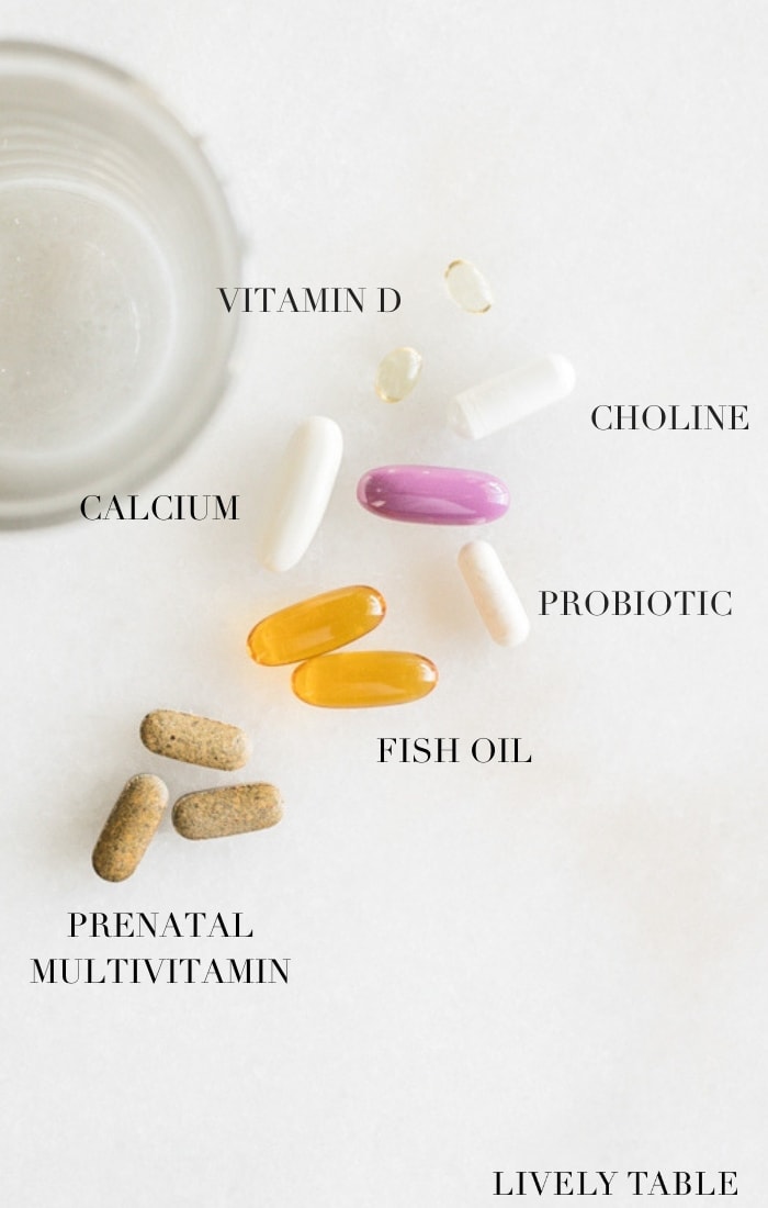 Are supplements necessary during pregnancy, or should you be getting nutrients from food? Here is a peek at my RD-approved pregnancy supplement routine. #dietitianapproved #supplements #pregnancy #mamatobe #nutrition