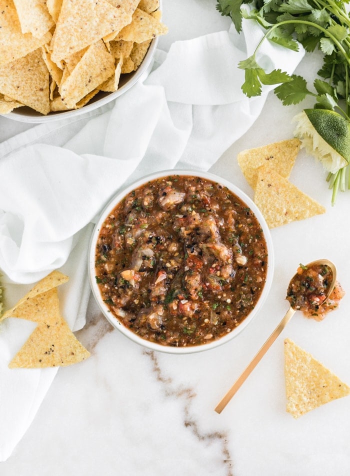 grilled salsa in a bowl