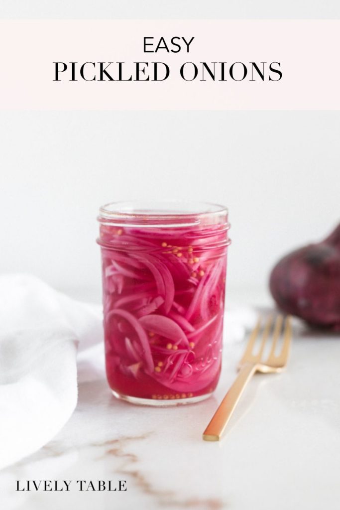 pinterest image for easy pickled red onions