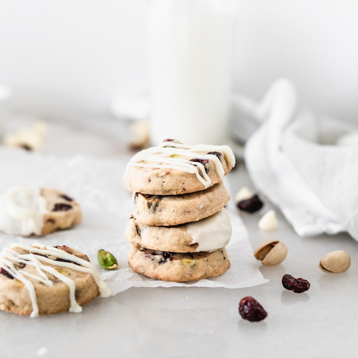 Cranberry Pistachio Shortbread Cookies Lively Table