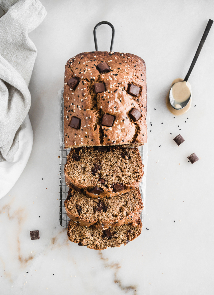 One Bowl Tahini Chocolate Chip Banana Bread Lively Table