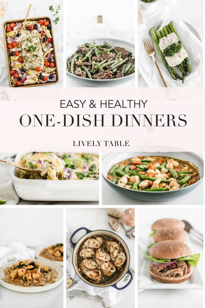pinterest collage image for one dish meals.