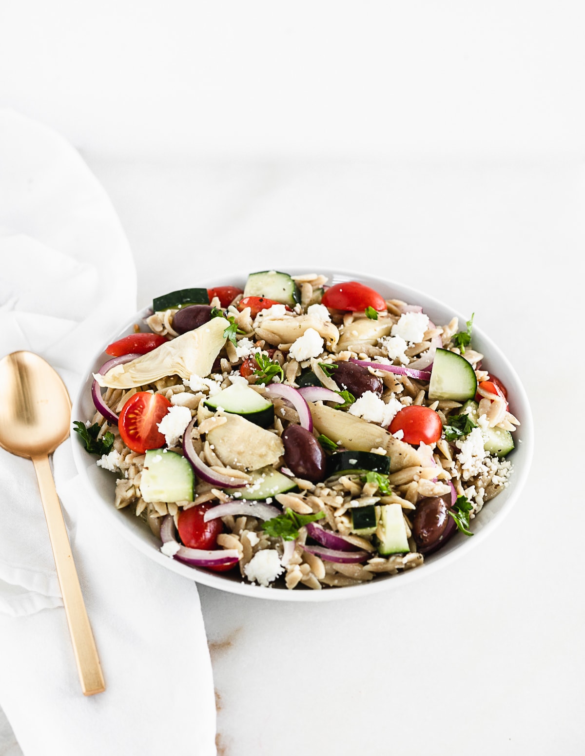 Healthy Greek Orzo Pasta Salad with Homemade Dressing Lively Table