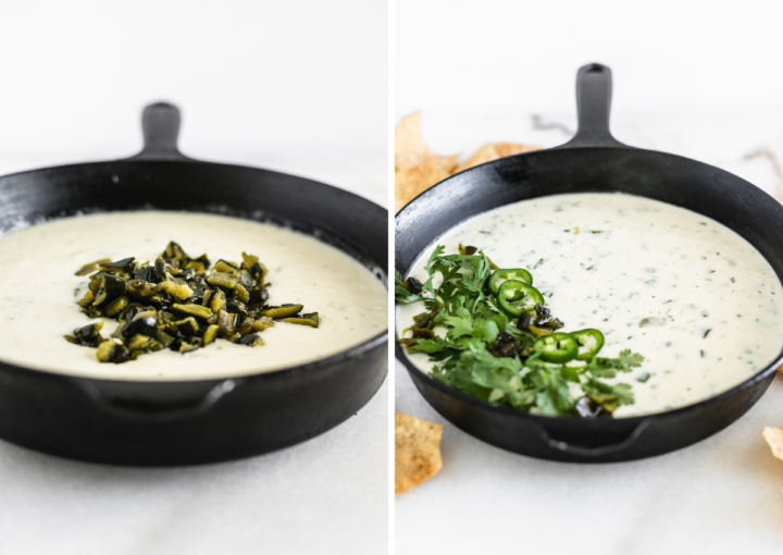 Roasted Poblano Skillet Queso Blanco - Lively Table