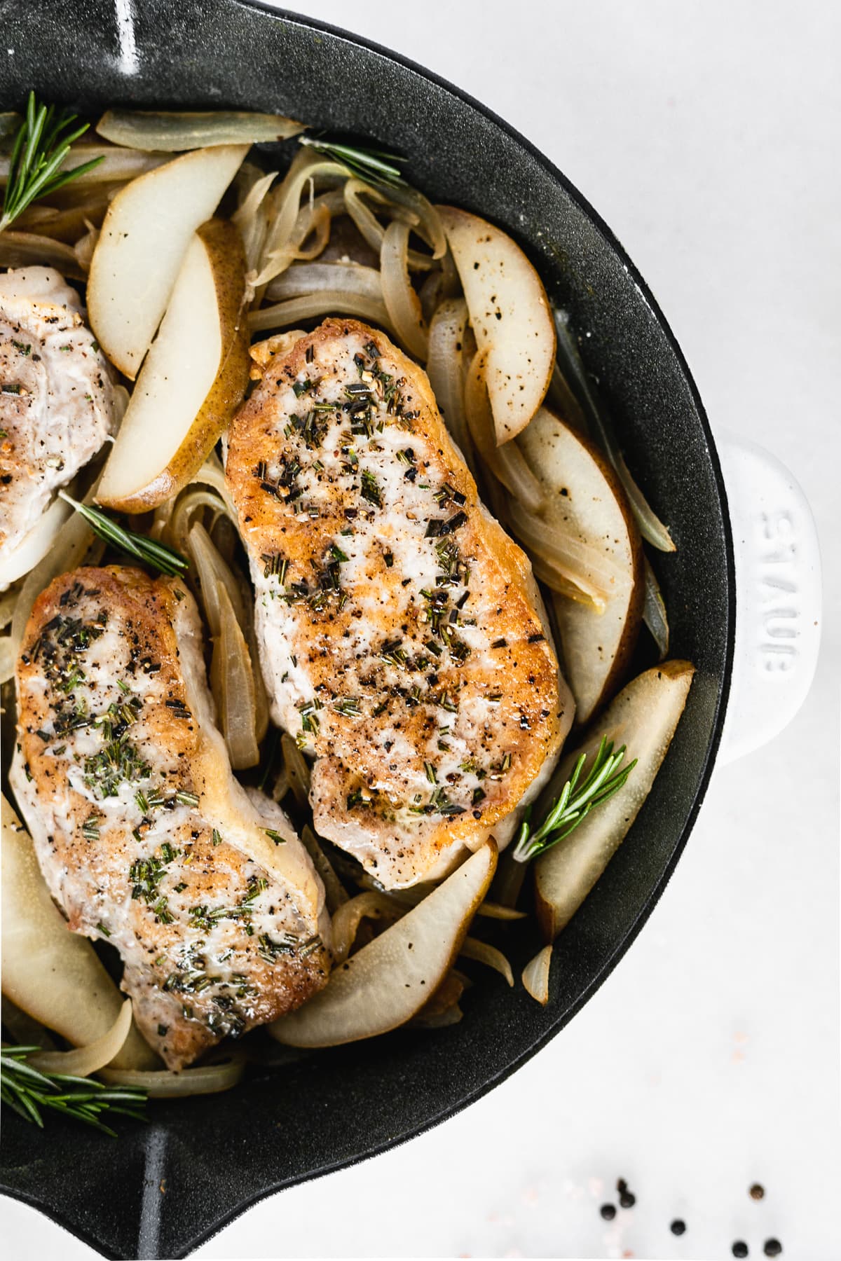 Pan Seared Pork Chops with Pears and Bourbon Lively Table