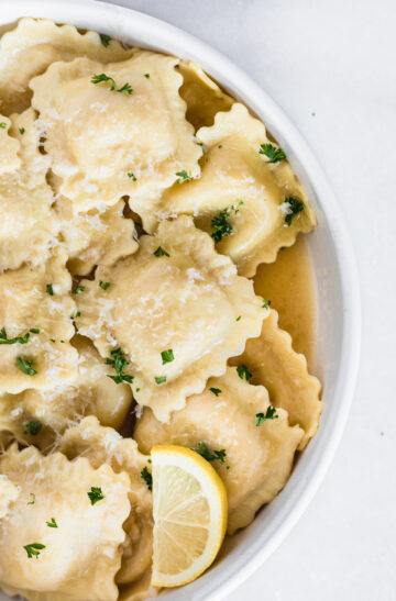 Lobster Ravioli with Brown Butter Sauce - Lively Table