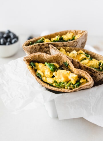 Spinach Egg and Cheese Breakfast Pita - Lively Table
