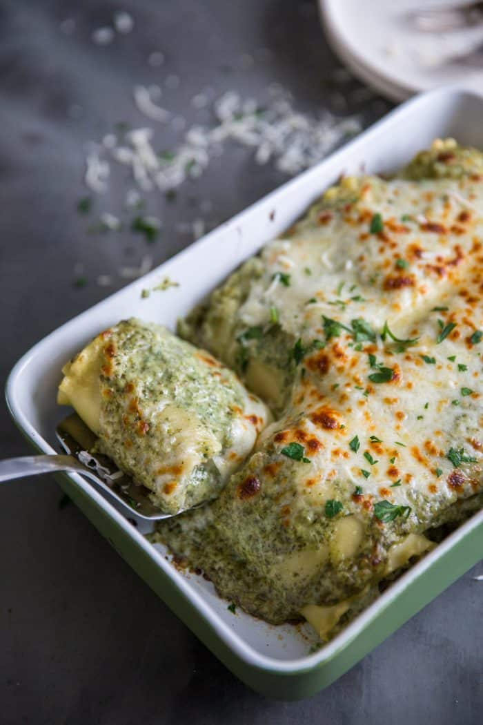 Turkey and Pesto Lasagna Rolls