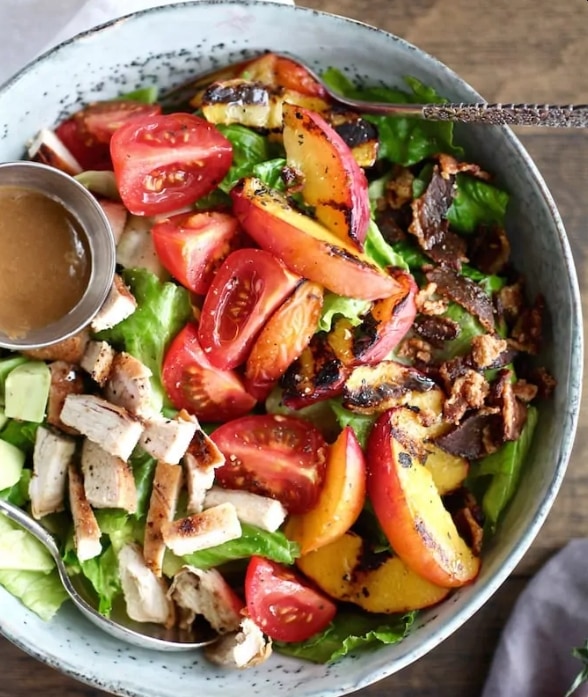 Grilled Chicken & Nectarine BLT Salad