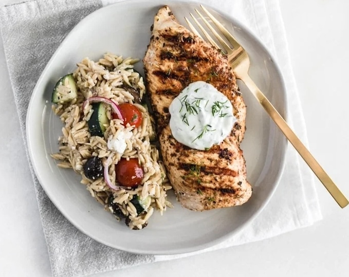 Healthy Greek Chicken with Tzatziki Sauce