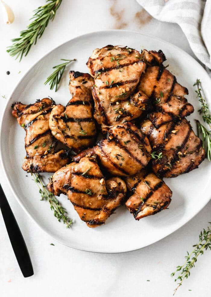 Maple Thyme Grilled Chicken Thighs