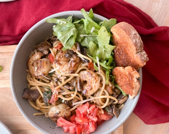 Twenty Minute Jerk Shrimp Spaghetti